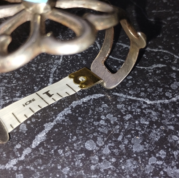 Authentic Sandcast Navajo cuff with genuine turquoise! Vintage/Antique - Picture 11 of 14